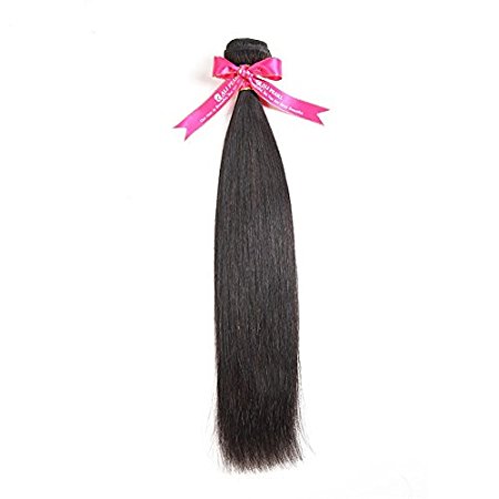 Brazilian hair one bundle Hair Human Hair Straight Hair Weave 1 Piece Only Remy Hair 8-26 inch Natural Black Unprocessed Virgin Brazilian Hair 1b Ali Pearl(8inch)