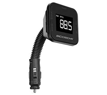 Scosche Digital FM transmitter with Back Lit Display, Flex-Neck and 3 Programmable Presets, Black (Non-Retail Packaging)