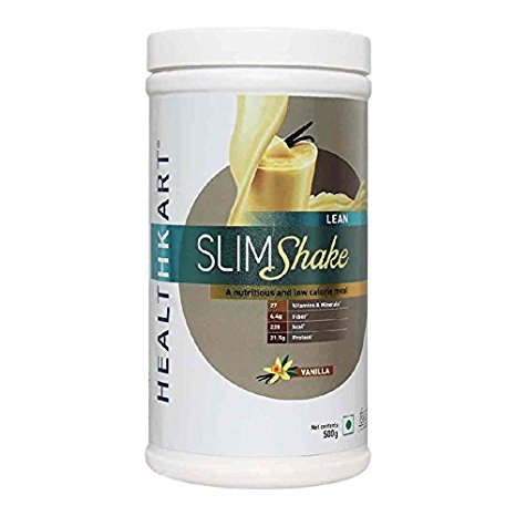HealthKart SlimShake-Meal Replacement Shake(with 21.5g Protein and 4g Fiber)-Weight Management (Vanilla)- 500gm
