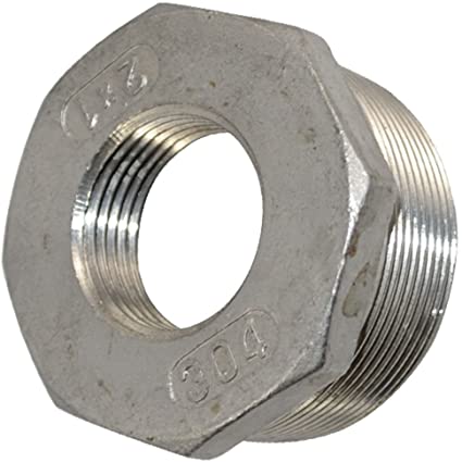2" Male x 1" Female Thread Reducer Bushing Pipe Fitting, Adapter, Stainless steel SS 304 NPT