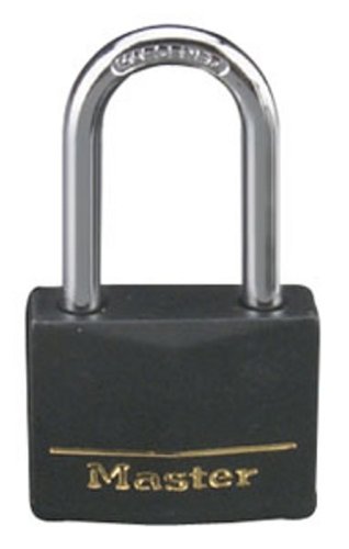 Master Lock Padlock, Covered Aluminum Lock, 1-9/16 in. Wide, Black, 141DLF