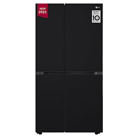 LG 655 L Frost-Free Inverter Wi-Fi Side-By-Side Refrigerator (2023 Model, GL-B257DBMX, Black Glass, Door Cooling  with Hygiene Fresh)