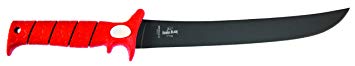 Bubba Blade 12 inch Flex Curved Fillet Knife Full Tang Construction Stainless Steel Non-stick Titanium blade with No-Slip-Grip Red Handle BB1-12F