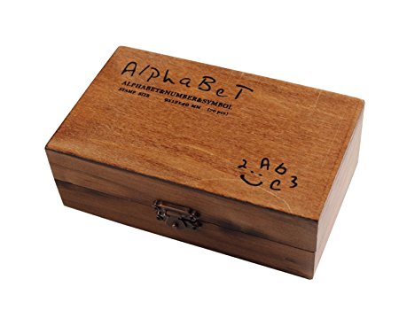 GetTen 70 Pcs Alphabet Stamps Vintage Wooden Rubber Alphabet Letters Number Stamps