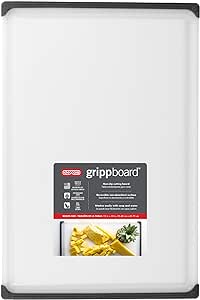 Dexas Non-Slip Grippboard Cutting Board sized 12"x18" in Natural/Gray Color