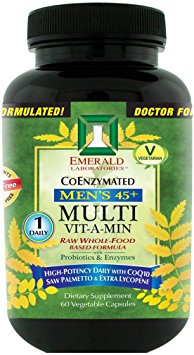 Emerald Laboratories - Men's 45  Multi Vit-A-Min (1-Daily) - with CoQ10, Saw Palmetto & Extra Lycopene - 60 Vegetable Capsules