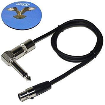 HQRP 4-Pin Mini Connector (TA4F) to Right-Angle 1/4-Inch Connector Instrument Cable for Shure WA304 Replacement Plus HQRP Coaster