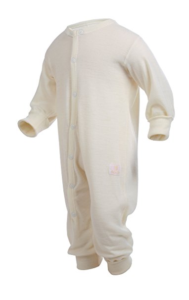 Janus 100% Merino Wool Baby Toddler Pyjama Playsuit Machine Washable Made In Norway