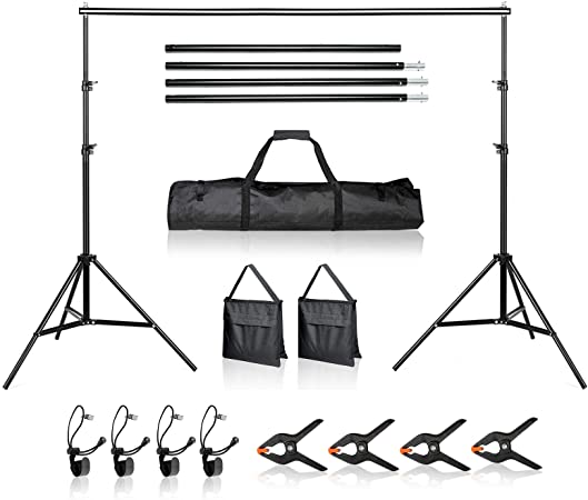 BEIYANG 8.6 x 10 FT Background Stand,Backdrop Support System Kit with Carry Bag for Photo Video Shooting