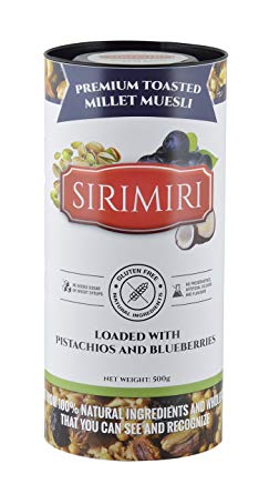 SIRIMIRI Premium Toasted Millet Muesli-Pista & Blueberries 500g