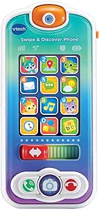 VTech Swipe & Discover Phone, Play Phone for Baby Girls and Boys, Interactive Toy with Lights and Sounds, Mobile Phone Toys for Babies, Learning Toy with Animals, Numbers and More, Ages 6 Months