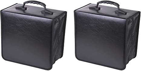 Oriolus 2 Pack CD Case, 520 Disc Capacity CD Binder, PU Leather DVD Case, DVD Storage Case Binder, CD Storage Case Holder, Black