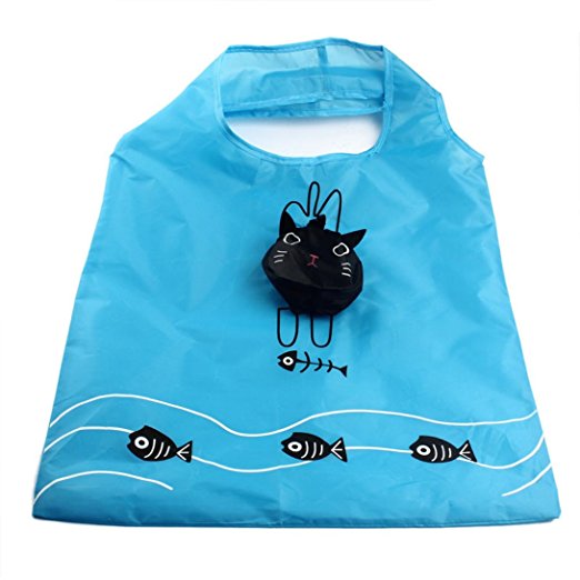 Wensltd Cute Cat Portable Folding Shopping Bags Hand Bags