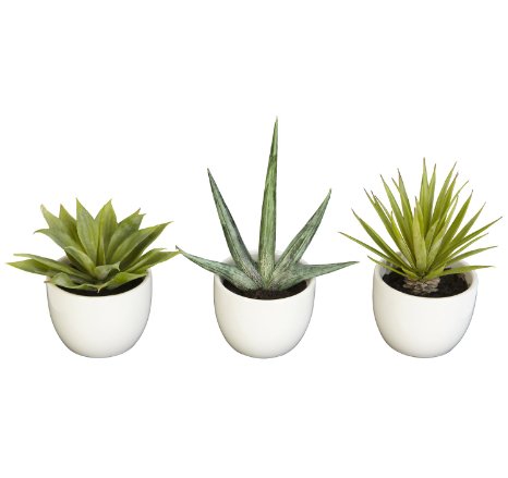 Nearly Natural 4769 Southwest Collection Agave Plant Green Set of 3