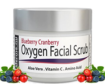 Facial Scrub - Blueberry Cranberry Anti Oxidant Face Exfoliating Scrub by Derma-nu - With Aloe Vera, Vitamin C and Amino Acids - 2oz