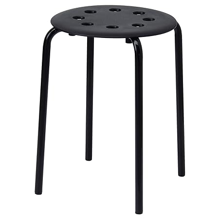 Ikea Jr Products Stool, Black 45 Cm (17 3/4", Steel, Epoxy Powder Coating)