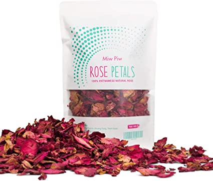 Dried Rose Petals, Natural Dried Flower Herbs Kit for Bath, Soap Making, Candle Making - 4 oz (1 Bag Rose)