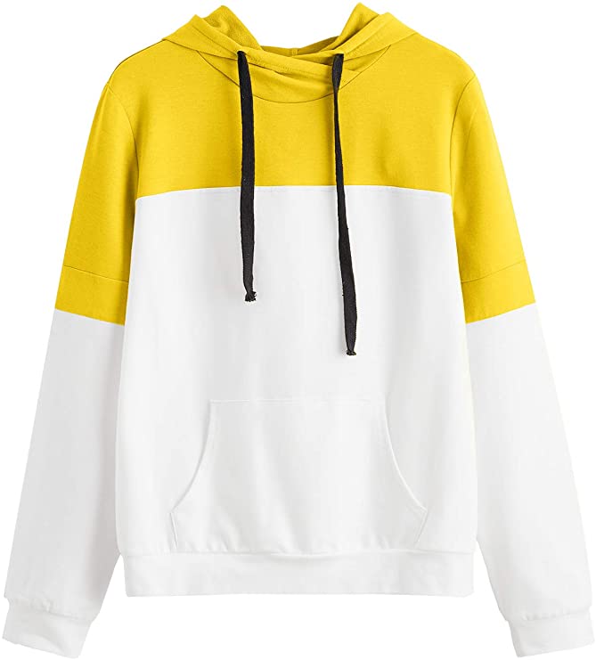 DIDK Colorblock Long Sleeve Drawstring Pullover Hoodie Sweatshirt