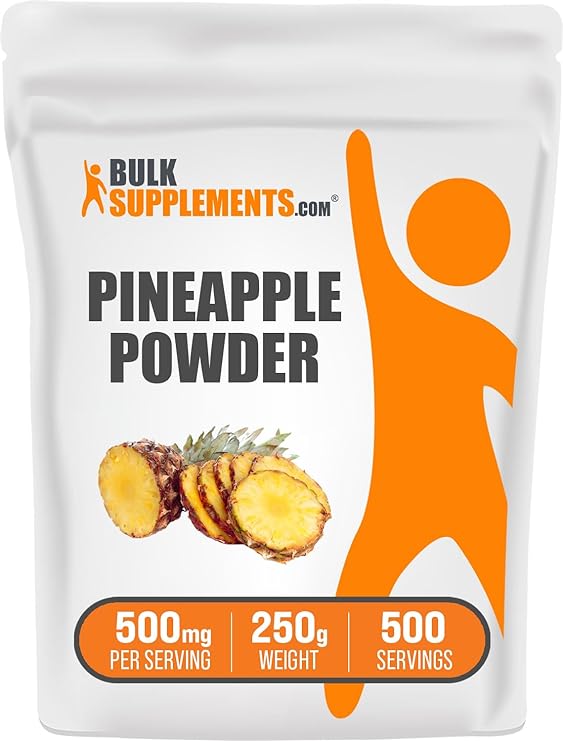 BULKSUPPLEMENTS.COM Pineapple Powder - Pineapple Fruit Powder, Air Dried Powder, Fruit Powder for Flavoring & Smoothies - Unsweetened & Gluten Free, 500mg per Serving, 250g (8.8 oz)