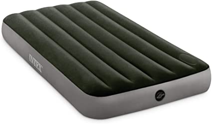 Intex Dura-Beam Standard Series Downy Airbed with Built-In Foot Pump, Green