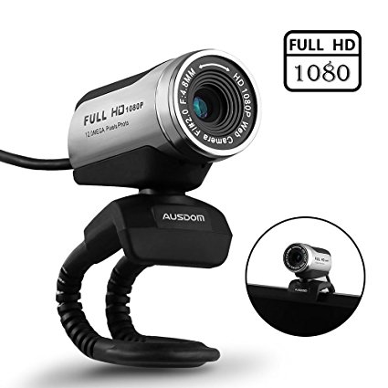 Webcam with Microphone | AUSDOM A Camera for YouTube HD 1080P Laptop Web Cam 360 Skype Camera for TV Yahoo Facebook Twitter Facetime