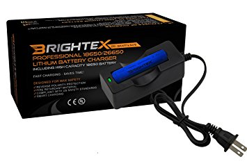 Brightex ZR1 Professional High Power Fast Charging 18650/26650 Lithium Battery Charger with High Capacity Real 2200mAh 18650 Lithium Battery