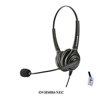 OvisLink Dual Ear Call Center Headset Compatible with NEC Business Phones