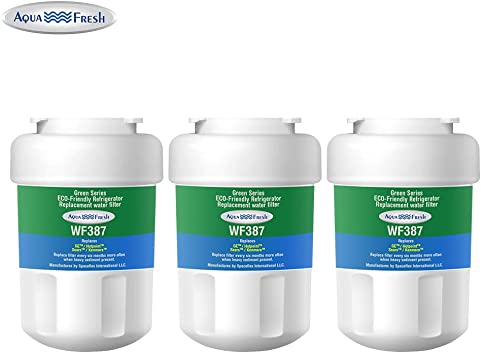 Aqua Fresh WF387 Refrigerator Water Filter Compatible with GE MWF, MWFP, MWFA, GWF, GWFA, SmartWater, Kenmore 9991, 46-9991, GE GSE25GSHSS, GSE25GSHECSS, GSE25GSHJCSS, GSH22JSDSS, GE EFF-6013A(3 Pack)