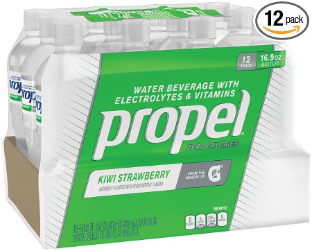 Propel, Kiwi Strawberry, Zero Calorie Sports Drinking Water with Antioxidant Vitamins C & E, 16.9 Ounce Bottles (Pack of 12)