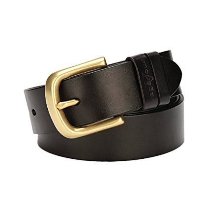 Belt Genuine Leather Men Belts brass buckle with Gift Box Christmas