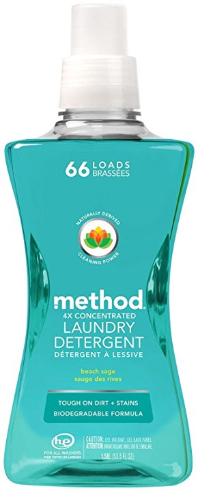 Method 4x Concentrated Laundry Detergent, Beach Sage, 53.5 Ounce, 66 Loads