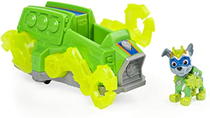 Paw Patrol, Mighty Pups Charged Up Rocky’s Deluxe Vehicle with Lights and Sounds