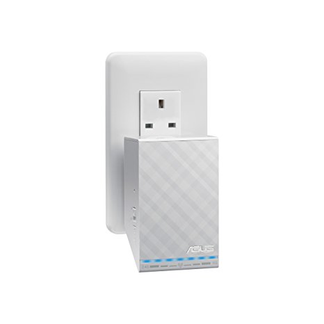 ASUS RP-N53 Dual-Band Wirless-N600 Range Extender (IEEE802.11 a/b/g/n) with Signal Indicator and One-Touch Blue LED Light