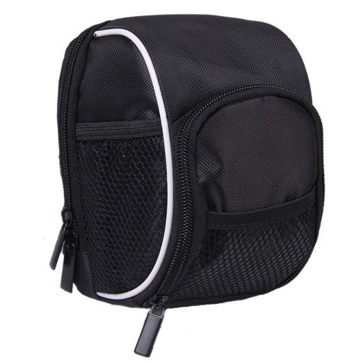 Kasoo Bike Handlebar Bag Bicycle Front Basket Bag with Rainproof Cover / Black