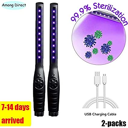 Among Direct UV Light Sanitizer, Portable Travel Wand Ultraviolet Disinfection lamp Without Chemicals for Hotel Household Wardrobe Toilet Car Pet Area,Germ-Killing Function.