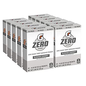 Gatorade G Zero Powder, Glacier Cherry, 0.10oz Packets (120 Pack)