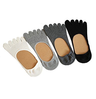 TULIPTREND Mens No Show Classic Type Plain Five FingerS Toe Socks Size 7-12