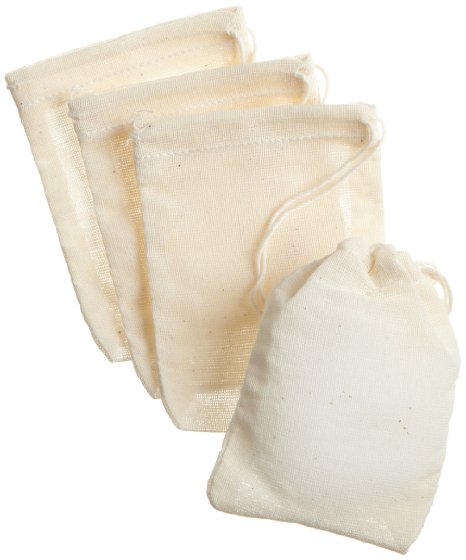 Regency Spice Bags for Bouquet Garnis with Drawstring Tops set of 4