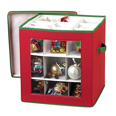 See-through Christmas Ornament Storage Box for 27 Large Ornaments