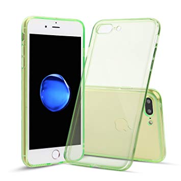 Shamo's Case for iPhone 7 Plus and iPhone 8 Plus Shock Absorption TPU Rubber Gel Transparent with Smudge-Free Technology, Soft Cover (Green)