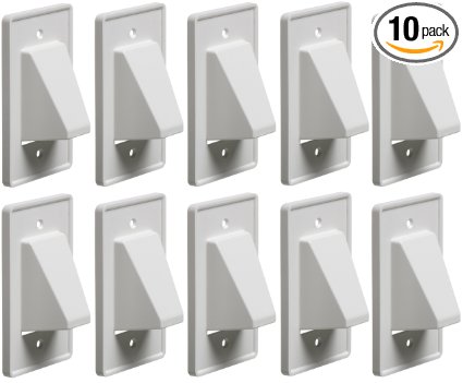 Arlington CE1-10 Recessed Low Voltage Cable Plate, 1-Gang, White, 10-Pack