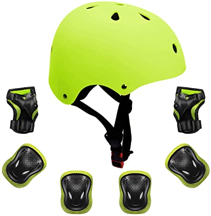 Kids Bike Helmet Toddler Helmet Boys Girls Kids Knee Elbow Pads Wrist Guards Pads Years Kids Protective Gear Set Skateboard Cycling Scooter Sports 7Pcs