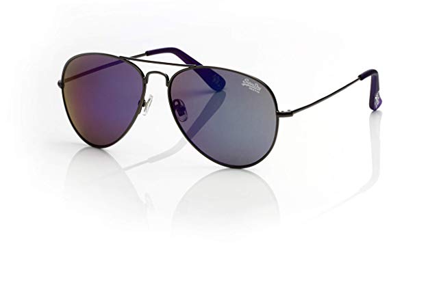 Superdry Huntsman Aviator Sunglasses, Painted Grey/Purple, 61 mm