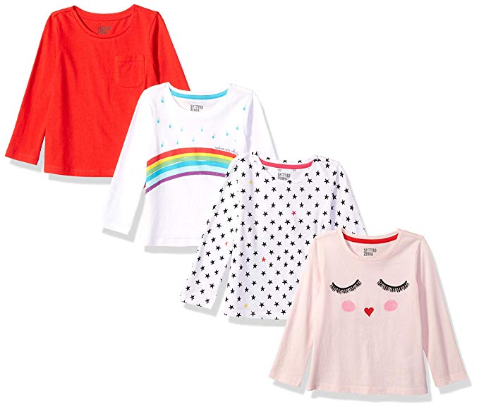 Spotted Zebra Girls' 4-Pack Long-Sleeve T-Shirts