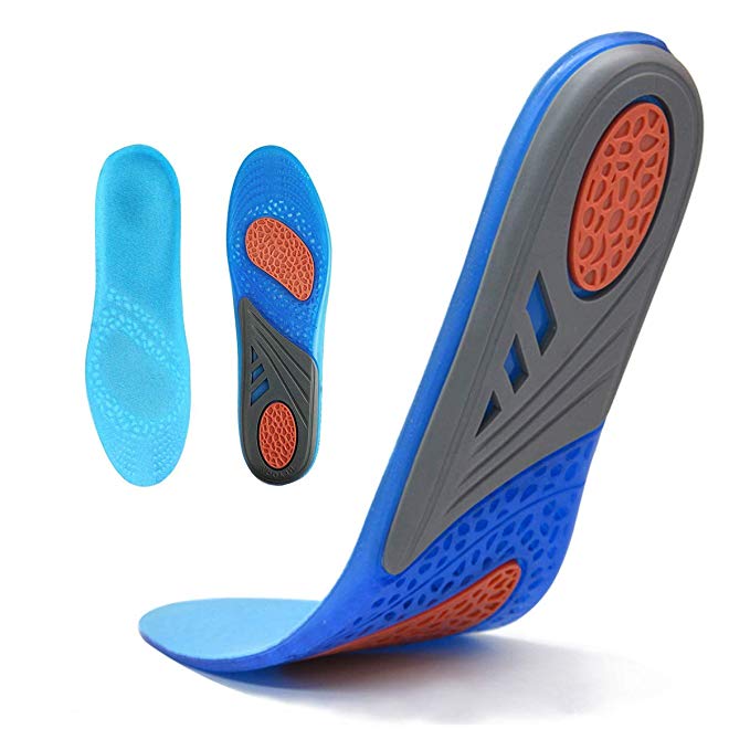 AziPro GEL Sports Comfort Cuttable Insoles for Shock Absorption, Heel Protection and Foot Arch Support, Relieve Foot Pain and Fasciitis