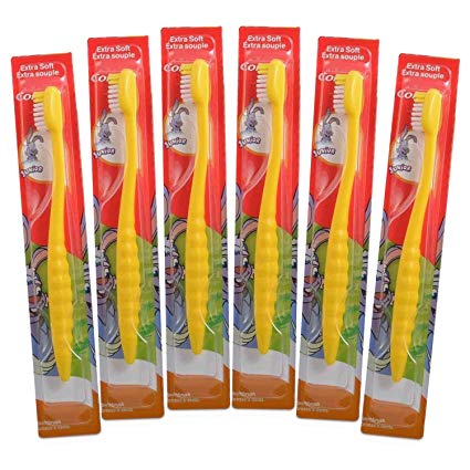 Kids Toothbrush, 6-Pack Colgate Bunny Toothbrushes For Children, Sensitive Extra Soft Bristle Cavity and Gum Protection Junior Brush