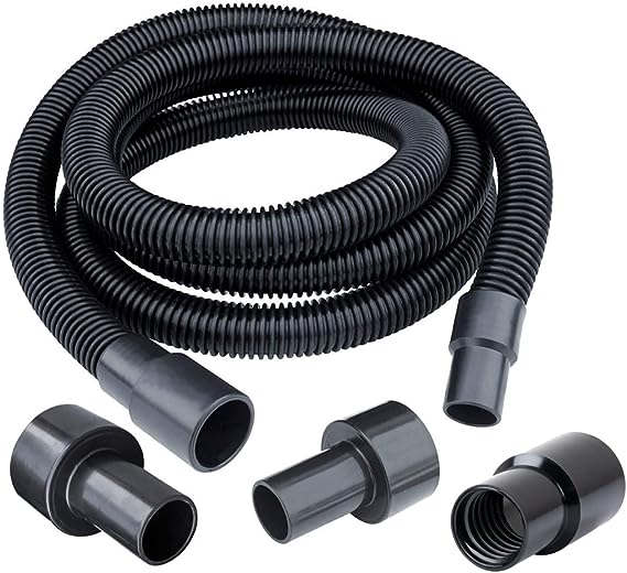 POWERTEC 70347 10 Ft. Dust Collection Hose Kit with 5 Fittings for Woodworking Power Tools Home and Wet/Dry Shop Vacuums