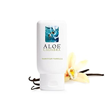 Aloe Cadabra Organic Personal Lubricant and Natural Vaginal Moisturizer with 95% Aloe Vera, Flavored Tahitian Vanilla, 2.5 Ounce