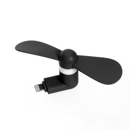 CONMDEX Mini Portable Dock Cool Cooler Rotating Fan for 8 Pin Lightning iPhone 6 plus 5s 5 iPad mini air (Black)