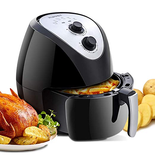 Air Fryer KUPPET 5.8Qt Multi Function Electric Hot Air Fryer with 6 Cooking Presets, Automatic Switch-Off Oven Oilless Cooker Extra Large Capacity Nonstick Fry Basket 1700W, Black